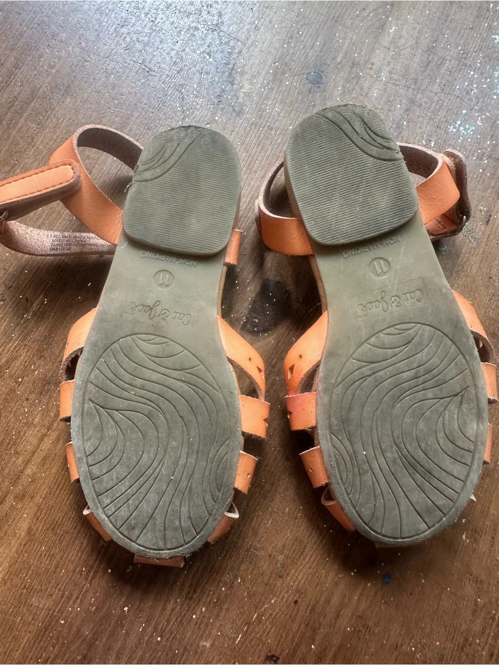 Cat & Jack Tan Braided Strap Girls Sandals